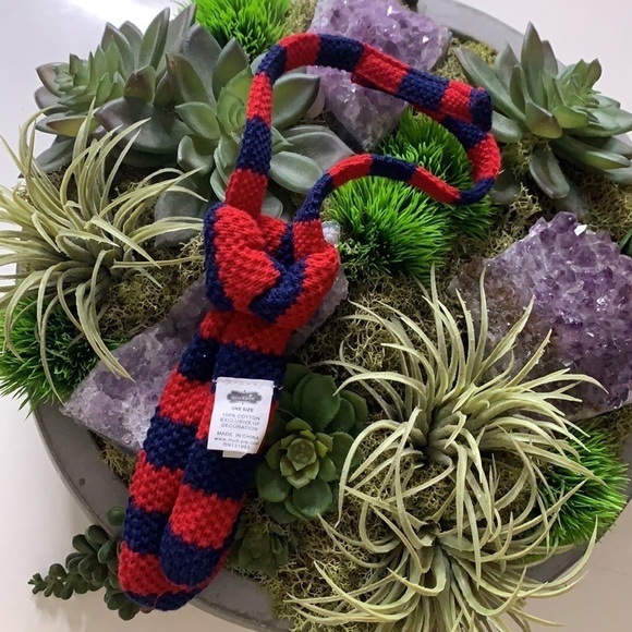 Mudpie knit blue and red stripe adjustable tie infant 12-24 months baby tie - Picture 3 of 6